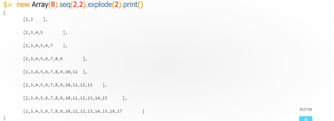 NewArray(8).seq(2,2).explode(2).print().jpg